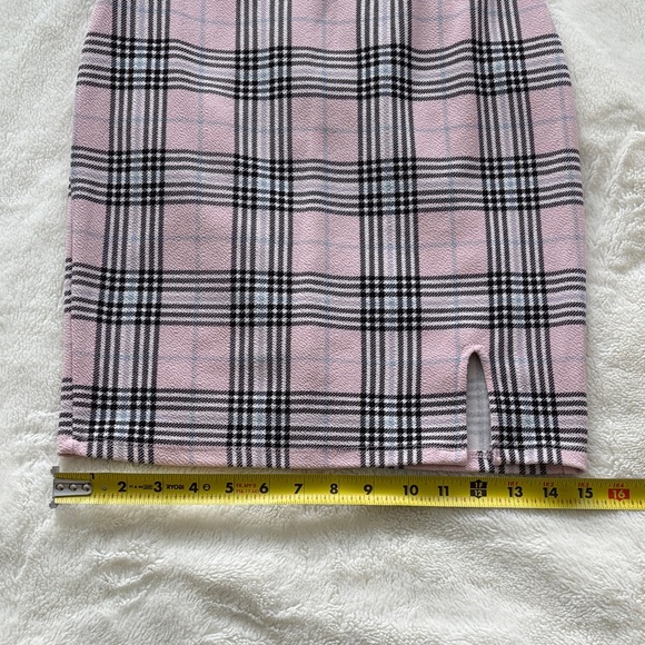 No Boundaries Mini Dress Plaid Pink Womens Medium - Picture 8 of 12